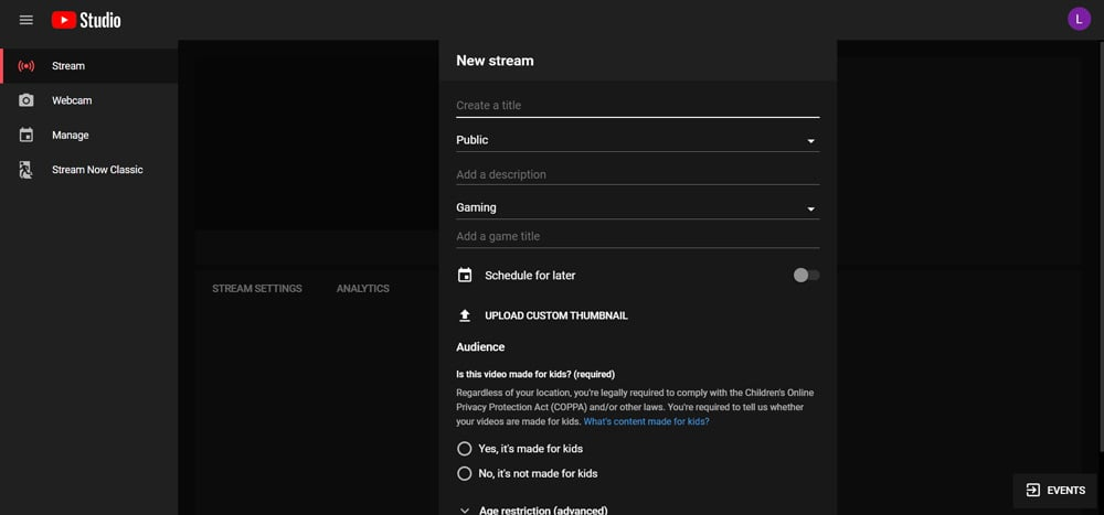 Crea un nuovo flusso